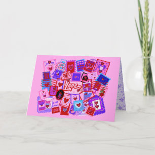 Valentine's Day Love Mail Postage Stamps Card
