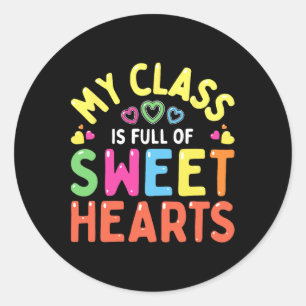 Valentines Day Love My Sweet Students Classic Round Sticker