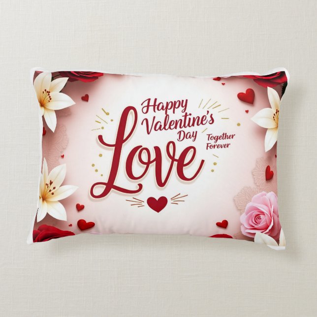 Valentine's Day Love Pillow – Romantic Design (Back)