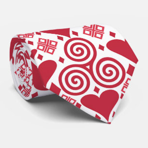 Valentine's Day Love Pink, Red and White Pattern Tie