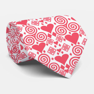 Valentine's Day Love Pink, Red and White Pattern Tie