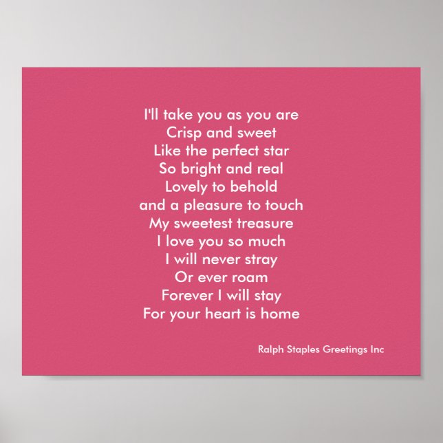 Valentine's day love poem poster (Front)