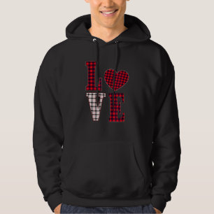 Valentines Day Love Red Buffalo Plaid Valentine Cu Hoodie