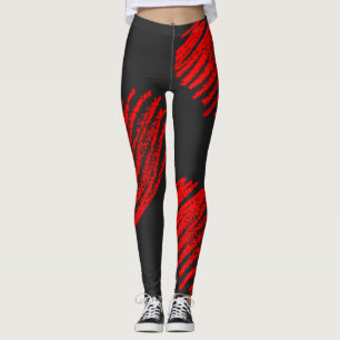 Valentines Day, Love, Red Heart, Dance, Exercise Leggings