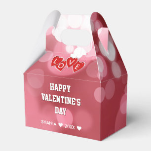 Valentine's Day Love Red Hearts Favour Box