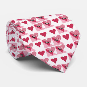 Valentine's Day Love Red White Pink Pattern Tie