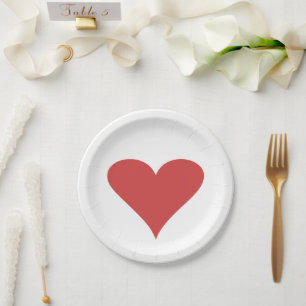 Valentine's Day Love Romantic Heart Shape Paper Plate