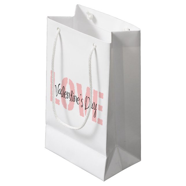 Valentine's Day Love Small Gift Bag (Front Angled)