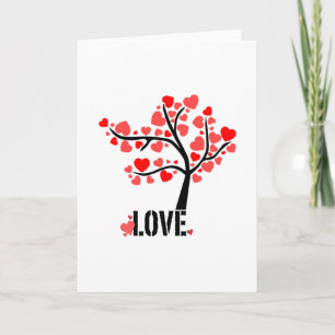 Valentines Day Love Tree Hearts Card