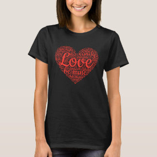 Valentine's Day Love Words Heart Cute Couple's Mat T-Shirt