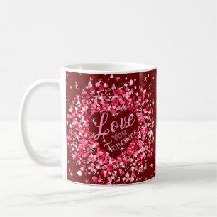 Valentines Day Love You Forever Pink Hearts Coffee Mug