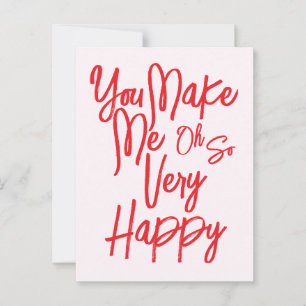 Valentine's Day Love You Make Me Happy Card. Postcard