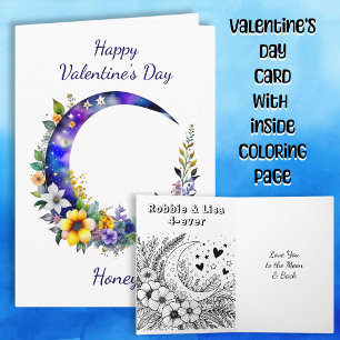 Valentine's Day Love You to the Moon Card