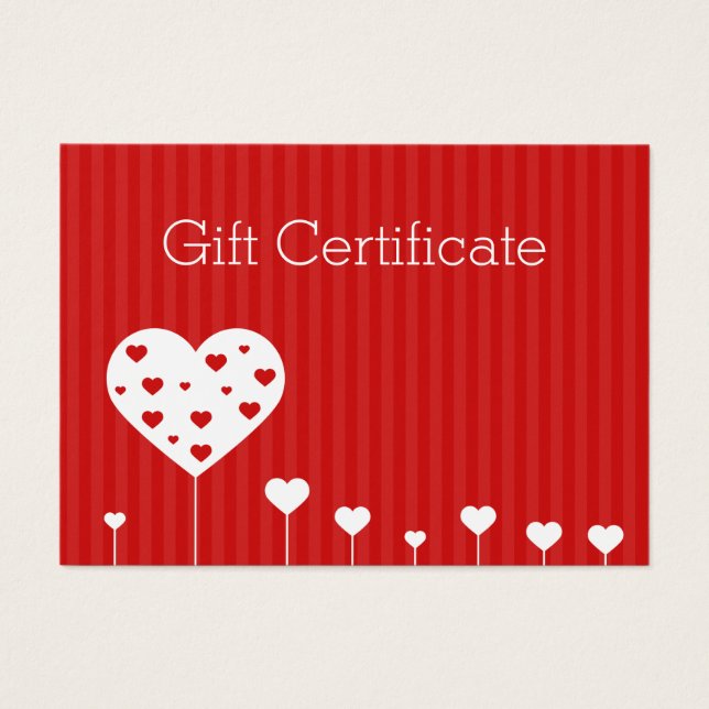 Valentine's Day Lovely Red White Hearts Gift Card (Front)