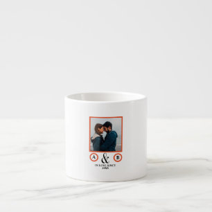 Valentine's Day lovers couple monogram placeholder Espresso Cup