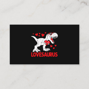 Valentines Day Lovesaurus Dinosaur Trex Love Boys Business Card