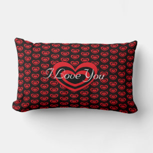Valentine's Day Lumbar Pillow With Hearts All Over