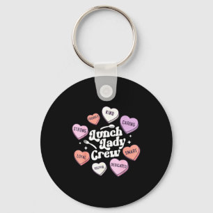 Valentines Day Lunch Lady Groovy Cafeteria Squad H Key Ring