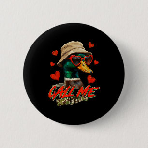 Valentine's Day Mallard Duck Hunting Hunter Camo C 6 Cm Round Badge