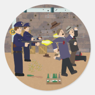 Valentine's day massacre (Simple History) Classic Round Sticker