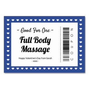 Valentine's Day Massage Love Coupon Couple Gift Table Number
