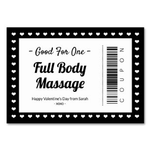 Valentine's Day Massage Love Coupon Couple Gift Table Number