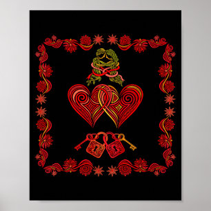 Valentines Day Matching Couple Heart Pajamas Men W Poster