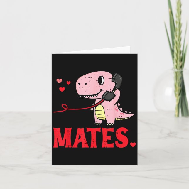 Valentines Day Matching Soulmates Mates Dino Coupl Card (Front)