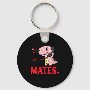 Valentines Day Matching Soulmates Mates Dino Coupl Key Ring