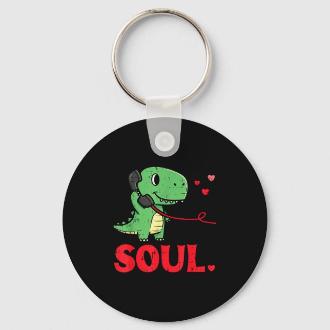 Valentines Day Matching Soulmates Soul Dino Trex C Key Ring (Front)