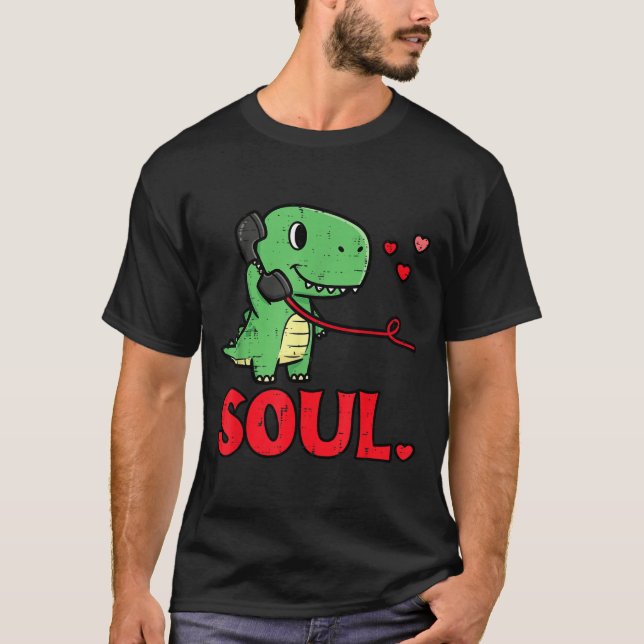 Valentines Day Matching Soulmates Soul Dino Trex C T-Shirt (Front)
