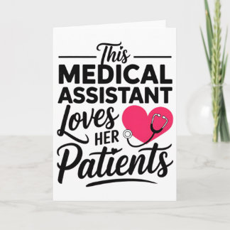 Valentine's Day Medical Istant Cma Ma Heart Women  Card