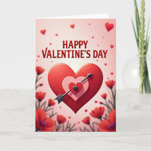 Valentines Day Metallic Heart Card