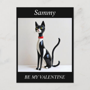 VALENTINE'S DAY Mid Century Cat, editable Postcard