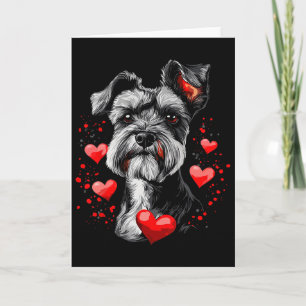 Valentine's Day Miniature Schnauzer  Card