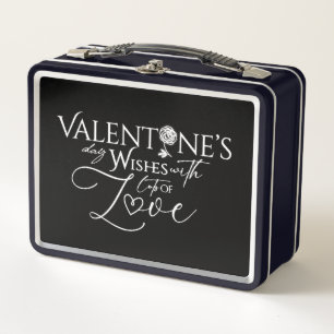 Valentine's day Minimalist Lettering Metal Lunch Box