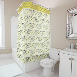 Valentine's day Minimalist Lettering Shower Curtain