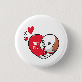 Valentine's Day, Miss you 3 Cm Round Badge