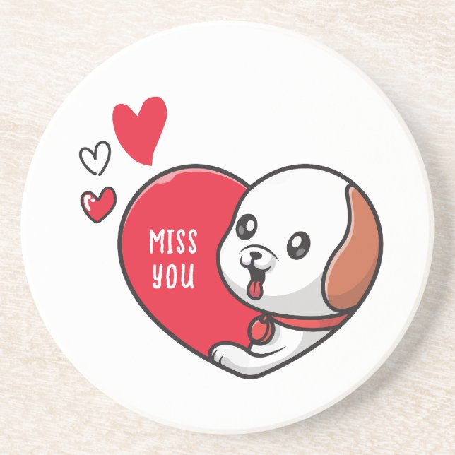 Valentine's Day, Miss you Coaster (Front)