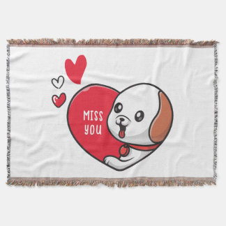 Valentine's Day, Miss you Throw Blanket