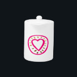 Valentine's Day - Modern Pink Heart 2 Tea Pot<br><div class="desc">Modern Design for Valentine's day !!</div>