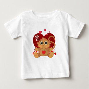 Valentine's Day Monkey Baby T-Shirt