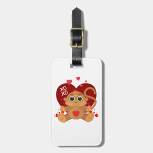 Valentine's Day Monkey Luggage Tag