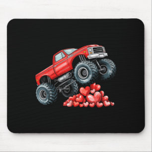 Valentines Day Monster Truck Hearts For Teens Boys Mouse Pad