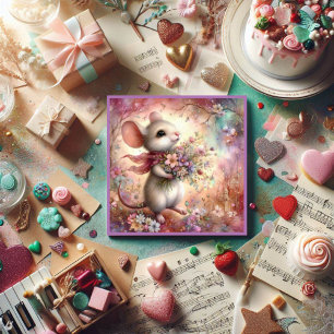 Valentine's Day Mouse Love Scripture Christian  Holiday Card