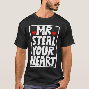 Valentine's Day Mr Steal Your Heart Kids Boys Men  T-Shirt
