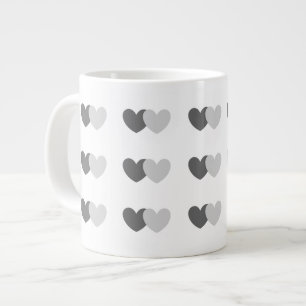 Valentine's Day Mug With Grey Hearts Pattern
