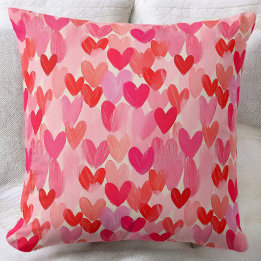 Valentines Day Multi Hearts Pattern Love Cushion
