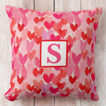 Valentines Day Multi Hearts Pattern Love Monogram