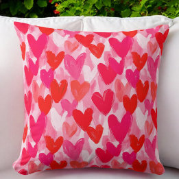 Valentines Day Multi Hearts Pattern Love Pink Cushion